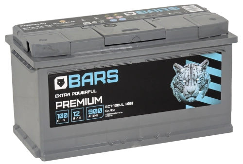 Фото Аккумулятор BARS Premium 100 Ач, 900 А, 12 v, Обратная R+ (0), DIN L5, B13