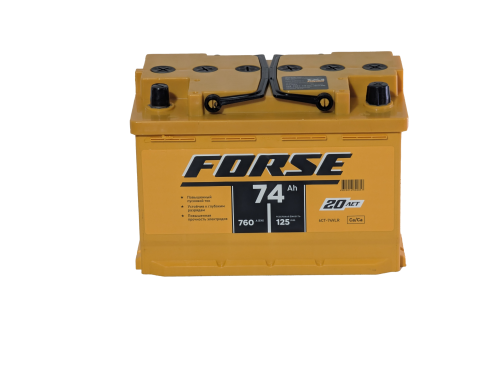 Фото Аккумулятор FORSE 74 Ач, 760 А, 12 v, Обратная R+ (0), DIN L3, B13
