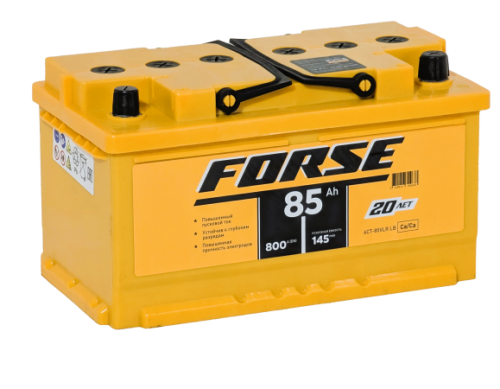Фото Аккумулятор FORSE 85 Ач низк, 800 А, 12 v, Обратная R+ (0), DIN LB4, B13