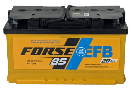 Фото Аккумулятор FORSE 85 EFB Ач низк, 800 А, 12 v, Обратная R+ (0), DIN LB4, B13