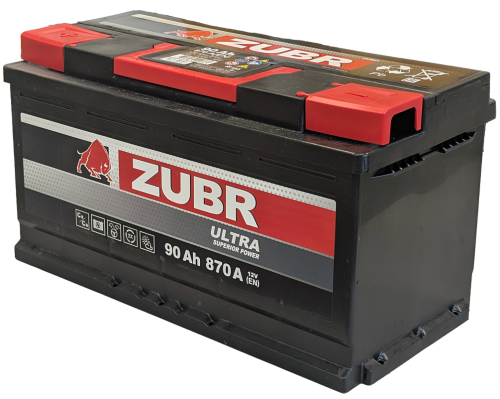 Фото Аккумулятор ZUBR Ultra 90 Ач, 870 А, 12 v, Прямая L+ (1), DIN L5, B13