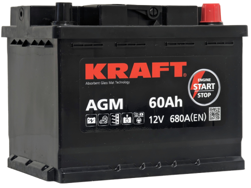 Аккумулятор KRAFT AGM 60 R+