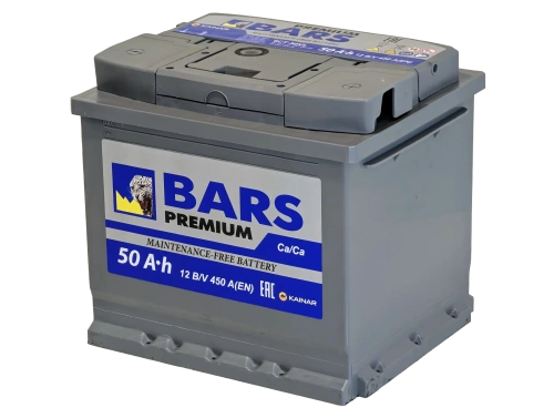 Аккумулятор BARS Premium 50 Ач, 450 А, 12 v, Обратная R+ (0), DIN L1, B13