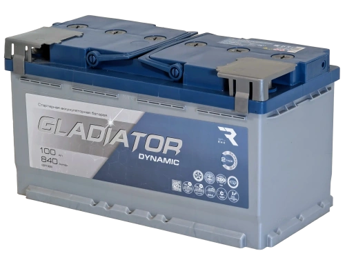 Аккумулятор GLADIATOR Dynamic 12v, 100Ah, 840A, R+(0), L5, B13