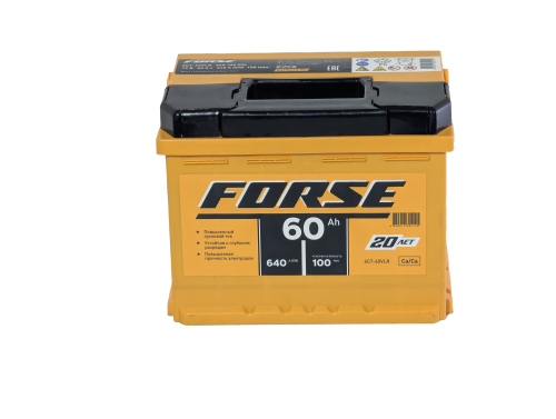 Фото Аккумулятор FORSE 60 Ач, 640 А, 12 v, Обратная R+ (0), DIN L2, B13