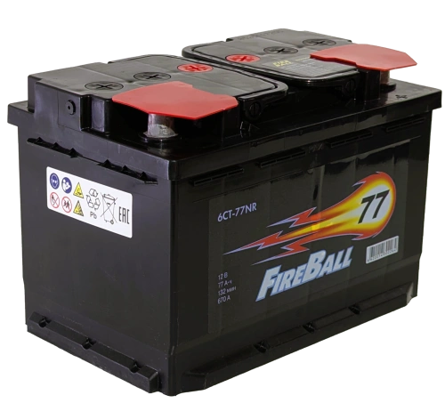 Фото Аккумулятор FIREBALL 77 Ач, 670 А, 12 v, Обратная R+ (0), DIN L3, B13