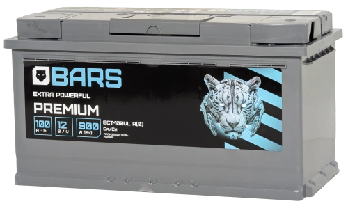 Фото Аккумулятор BARS Premium 100 Ач, 900 А, 12 v, Обратная R+ (0), DIN L5, B13