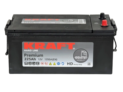Аккумулятор KRAFT Premium 225 Ач, 1350 А, 12 v, Обратная L+ (3) euro, D6 (C), B00 фото
