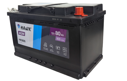 Фото Аккумулятор HAWK 80 Ач, 800 А, 12 v, Обратная R+ (0), DIN L4, B13