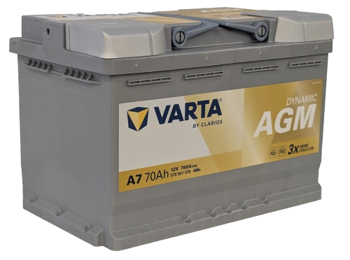 Фото Аккумулятор VARTA Start-Stop AGM 70 Ач, 760 А, 12 v, Обратная R+ (0), DIN L3, B13