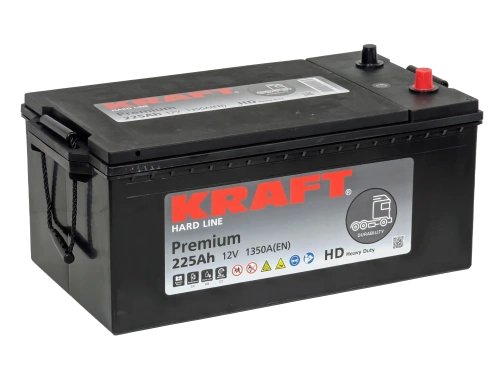 Аккумулятор KRAFT Premium 225 Ач, 1350 А, 12 v, Обратная L+ (3) euro, D6 (C), B00 фото