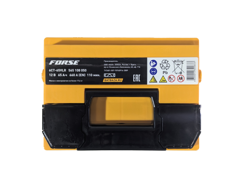Фото Аккумулятор FORSE 65 Ач, 660 А, 12 v, Обратная R+ (0), DIN L2, B13