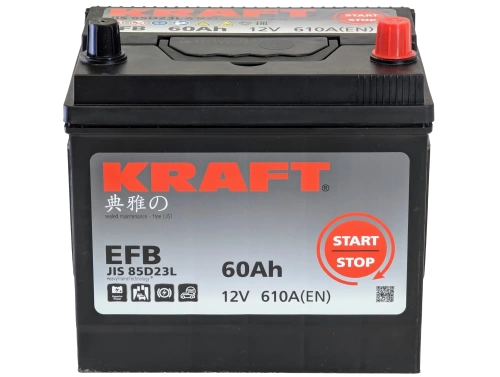 Аккумулятор KRAFT EFB Asia 60 R+