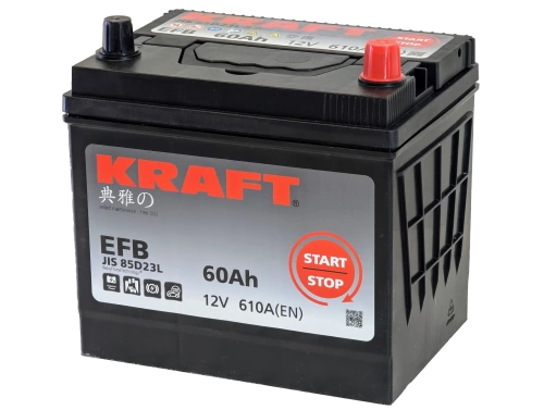 Аккумулятор KRAFT EFB Asia 60 R+