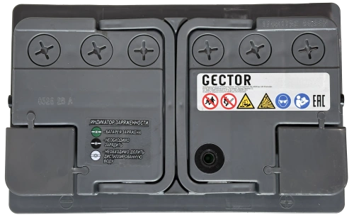 Фото Аккумулятор GECTOR (АЗ им. Н.М. Игнатьева - АКОМ) 75 Ач, 820 А, 12 v, Обратная R+, DIN L3