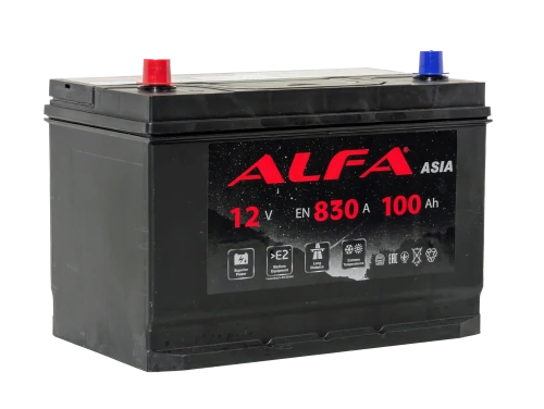 Фото Аккумулятор ALFA Asia 100 Ач, 830 А, Прямая L+ (1), JIS D31 (UZ)