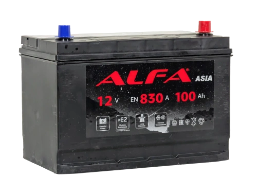 Фото Аккумулятор ALFA Asia 100 Ач, 830 А, Обратная R+ (0), JIS D31 (UZ)