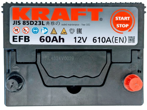 Аккумулятор KRAFT EFB Asia 60 R+