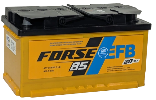Фото Аккумулятор FORSE 85 EFB Ач низк, 800 А, 12 v, Обратная R+ (0), DIN LB4, B13