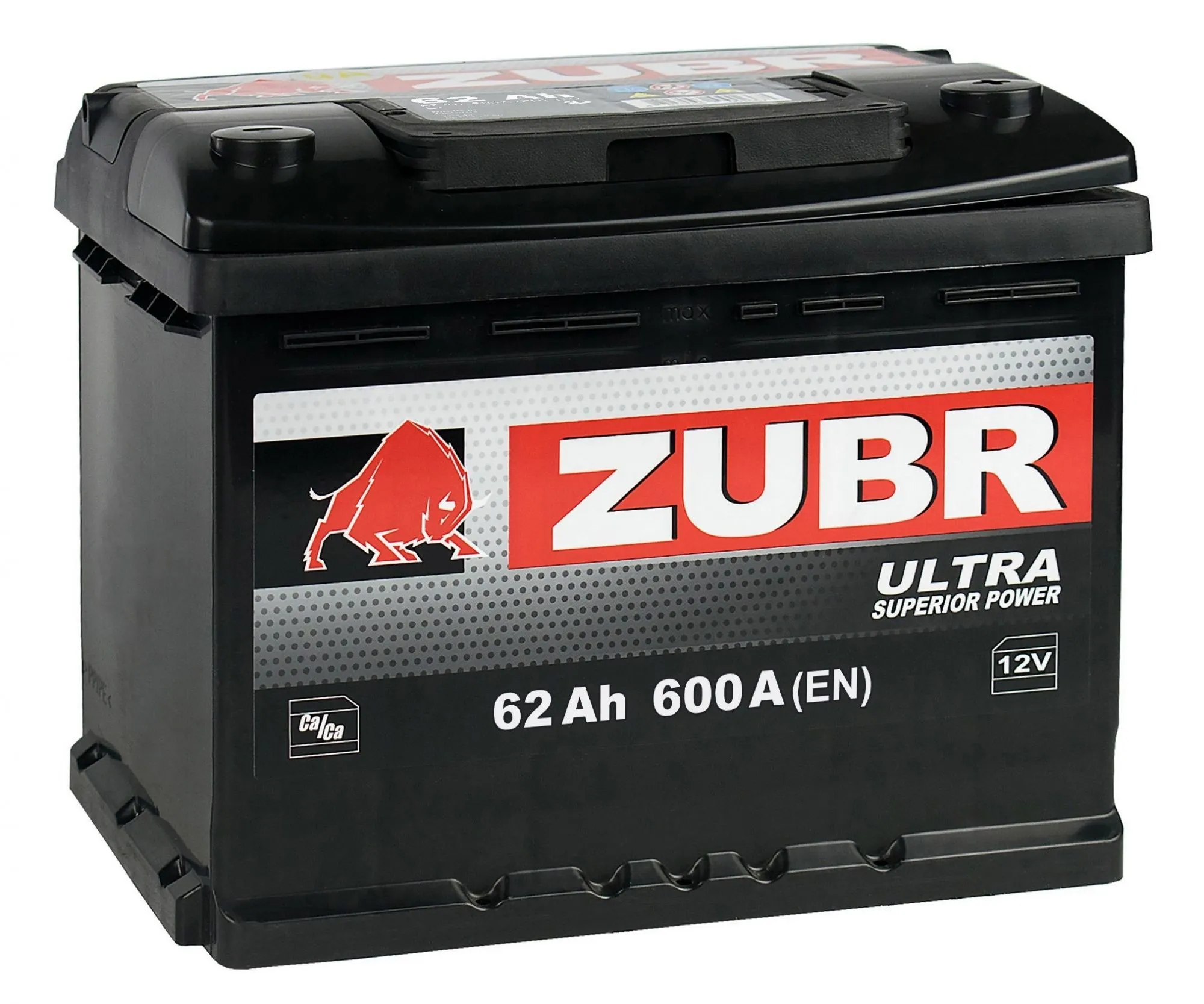 Аккумулятор ZUBR Ultra 62 Ач, 600 А, 12 v, Прямая L+ (1), DIN LB2, B13