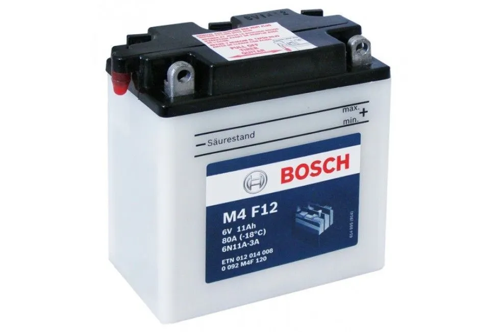 Аккумулятор BOSCH M4 AGM 12 Ач, 80 А, 6 v, Обратная R+ (0)