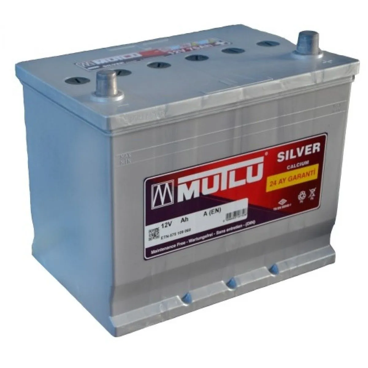 Аккумулятор MUTLU Silver Calcium 80 Ач, 720 А, 12 v, Обратная R+ (0), JIS D26, B13