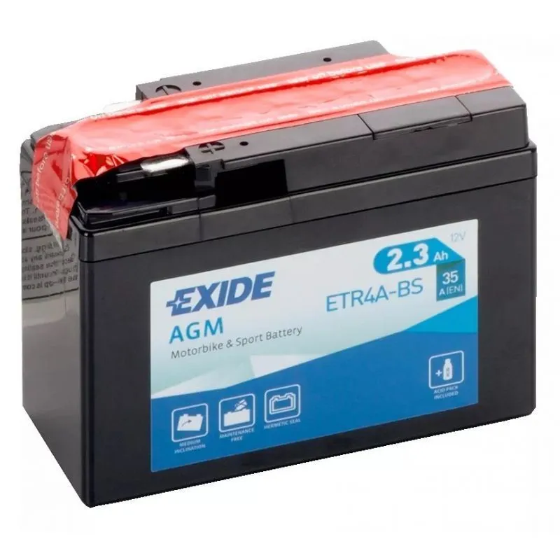 Аккумулятор EXIDE YTR4A-BS AGM 2.3 Ач, 35 А, 12 v, Прямая L+ (1)