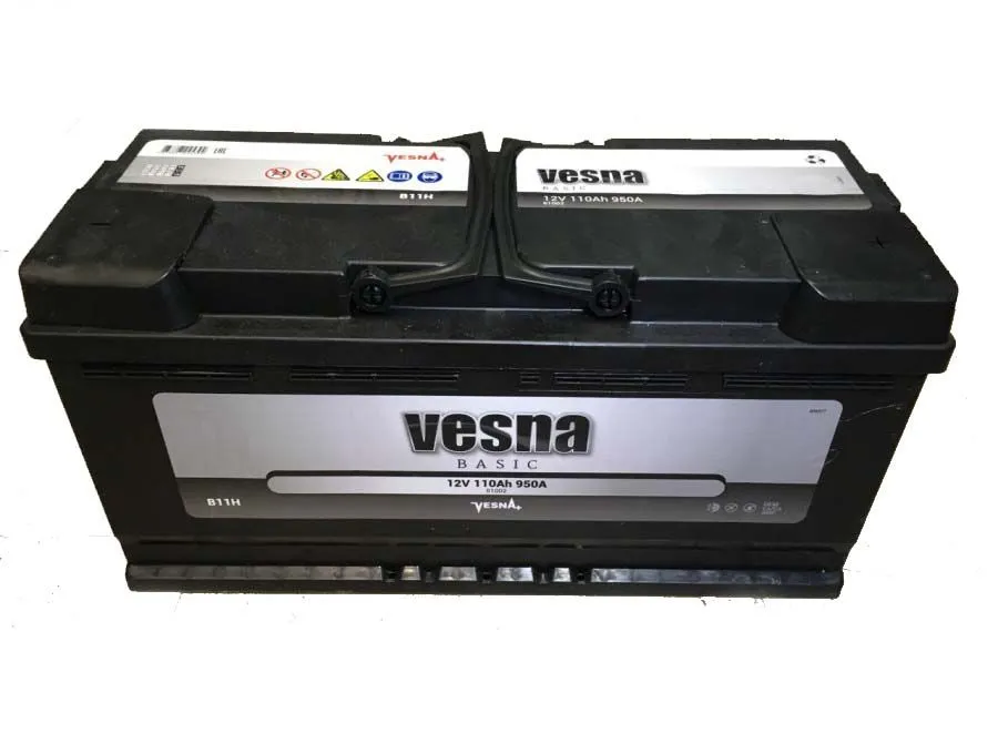 Аккумулятор VESNA Power 110 Ач, 950 А, 12 v, Обратная R+ (0), DIN L6, B13