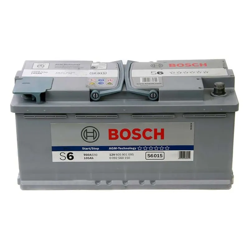 Аккумулятор BOSCH S6 AGM 105 Ач, 950 А, 12 v, Обратная R+ (0), DIN L6, B13