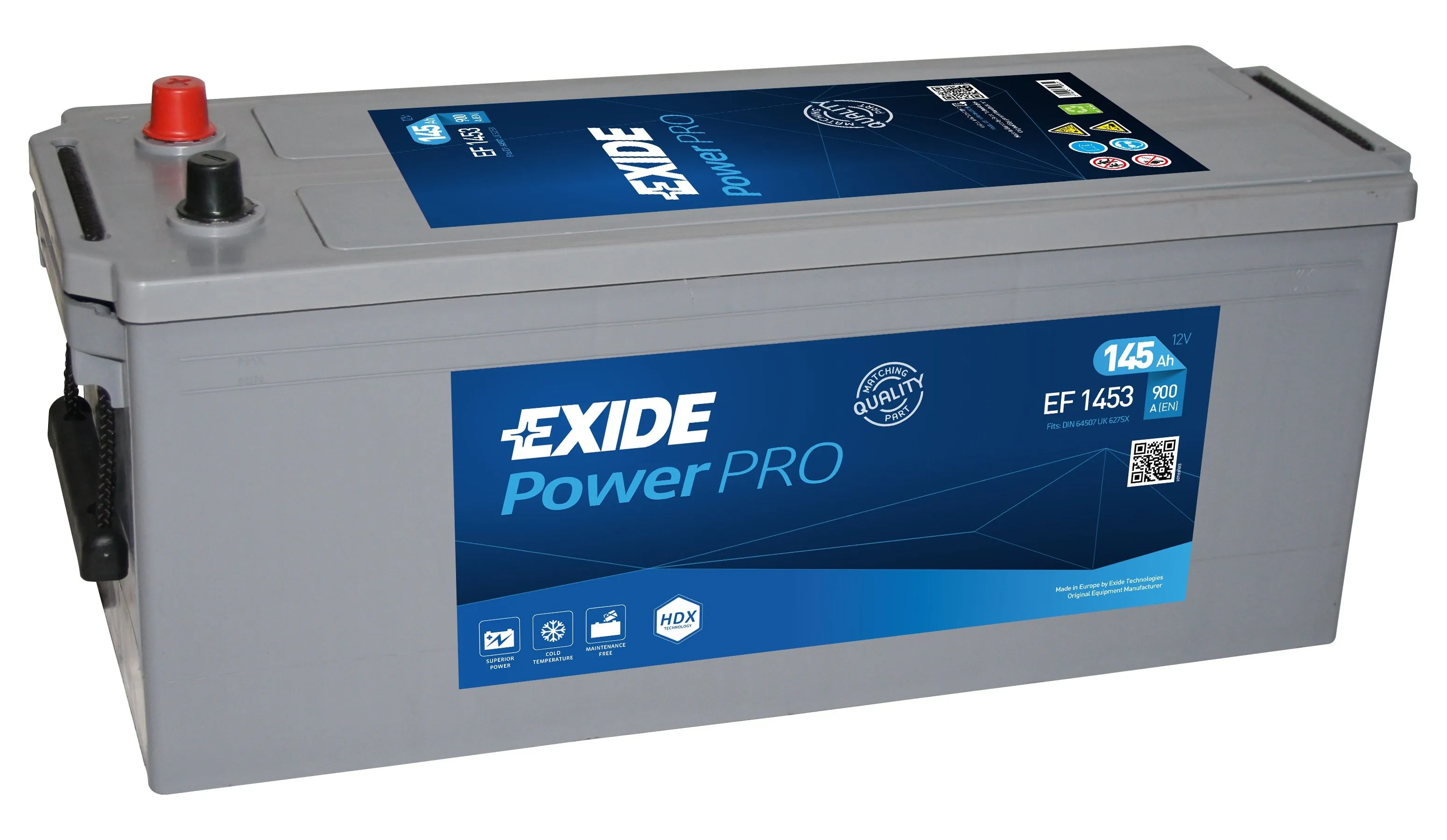 Аккумулятор EXIDE Professional Power 145 Ач, 1050 А, 12 v, Обратная L+ (3) euro, D4 (A), B00