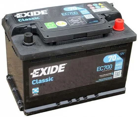 Аккумулятор EXIDE CLASSIC EC700 70 R+