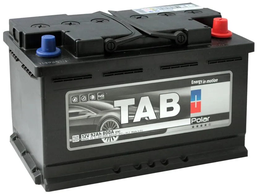 Аккумулятор TAB Polar 92 Ач, 800 А, 12 v, Обратная R+ (0), DIN L4, B13