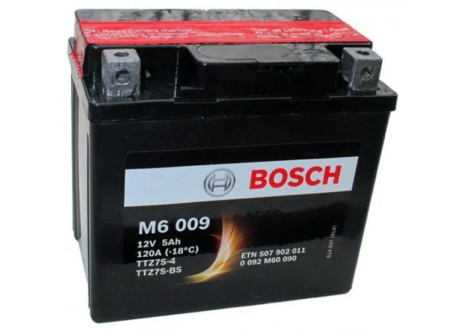 Аккумулятор BOSCH M6 5 Ач, 120 А, 12 v, Обратная R+ (0)