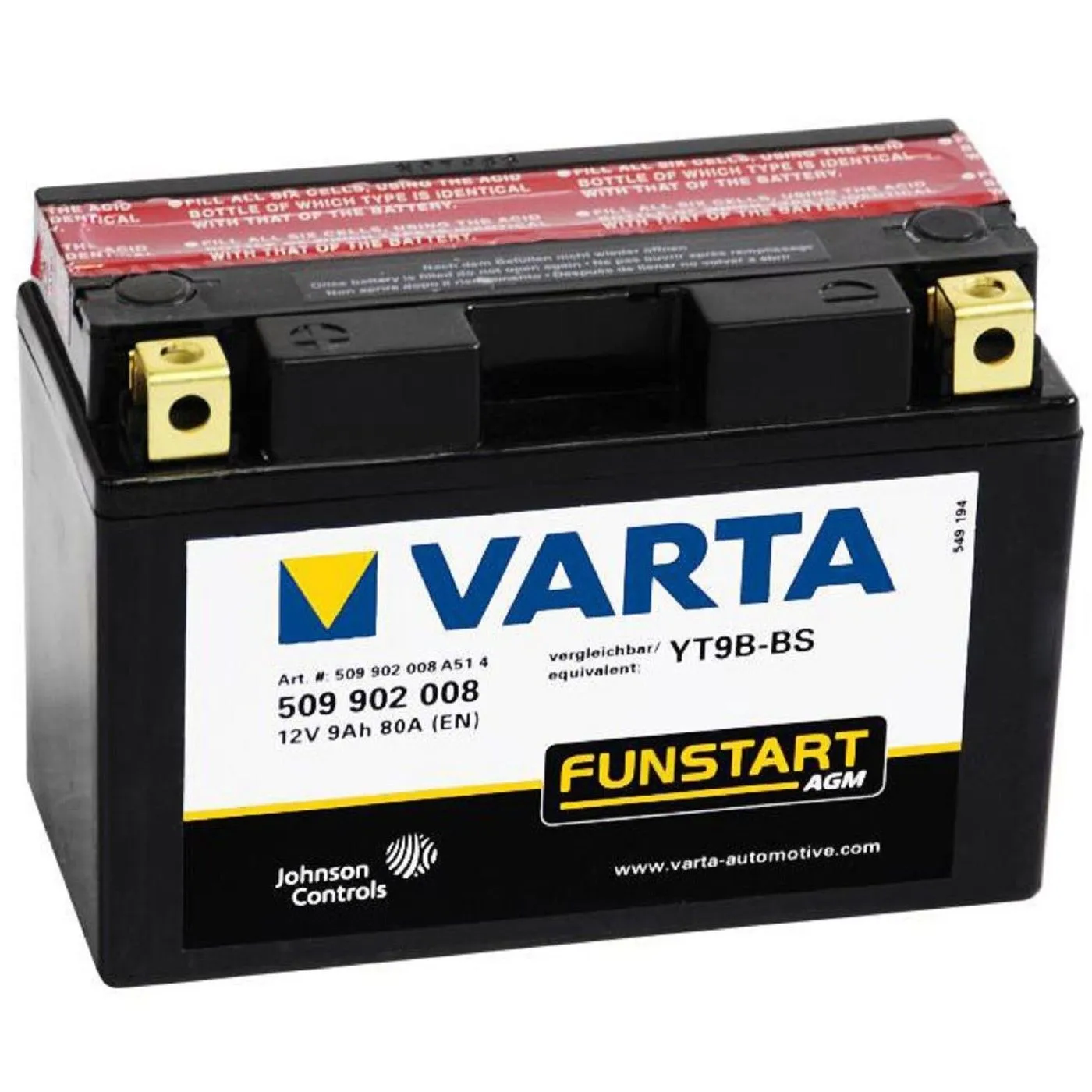 Аккумулятор VARTA PowerSports AGM 8 Ач, 115 А, 12 v, Прямая L+ (1)