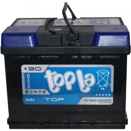 Аккумулятор TOPLA Top 66 Ач, 640 А, 12 v, Обратная R+ (0), DIN L2, B13