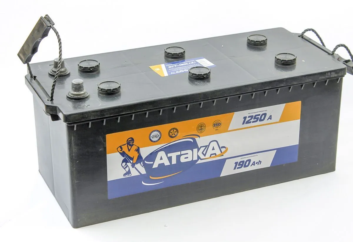 Аккумулятор ATAKA 190 Ач, 1250 А, 12 v, Прямая R+ (4) rus, D4 (A), B00