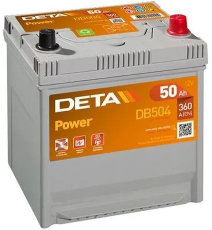 Аккумулятор DETA Power 50 Ач, 360 А, 12 v, Прямая L+ (1), JIS D20, B00