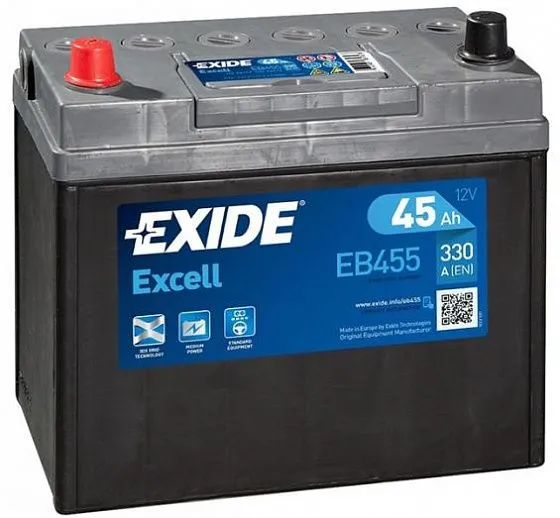 Аккумулятор EXIDE EXCELL EB455 45 L+