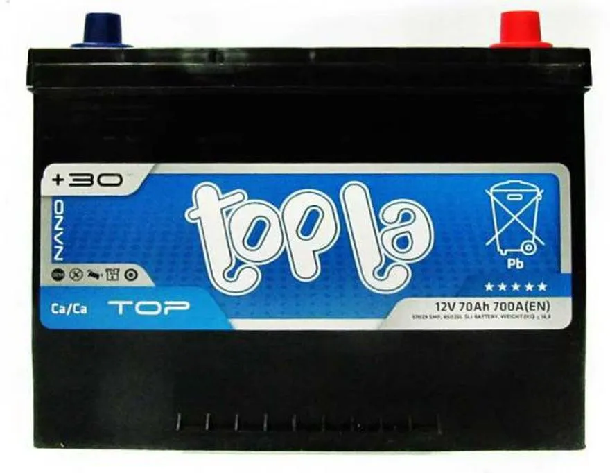 Аккумулятор TOPLA Top 70 Ач, 700 А, 12 v, Обратная R+ (0), JIS D26, B13