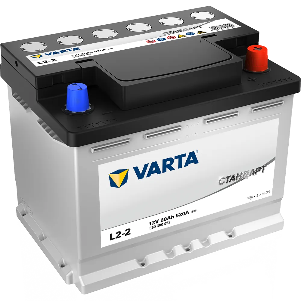 Аккумулятор VARTA Стандарт 60 Ач, 520 А, 12 v, Обратная R+ (0), DIN L2, B13