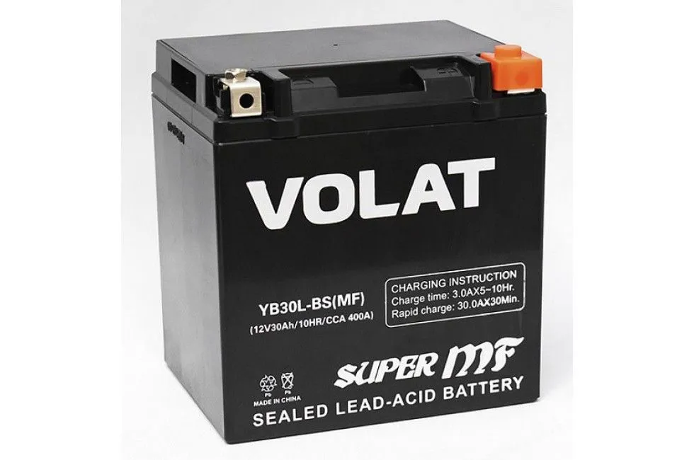 Аккумулятор VOLAT YB30L-BS MF AGM 30 Ач, 400 А, 12 v, Обратная R+ (0)