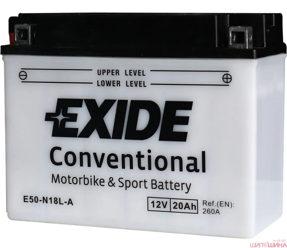 Аккумулятор EXIDE E50-N18L-A 20 Ач, 260 А, 12 v, Обратная R+ (0)