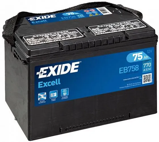 Аккумулятор EXIDE EXCELL EB758 75 R+