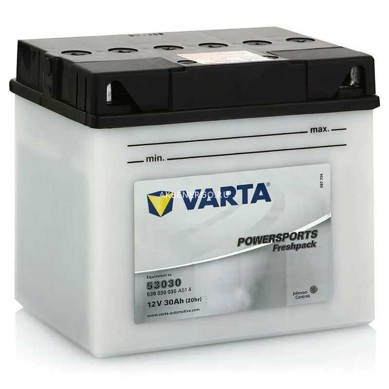 Аккумулятор VARTA PowerSports FreshPack 30 Ач, 180 А, 12 v, Обратная R+ (0)