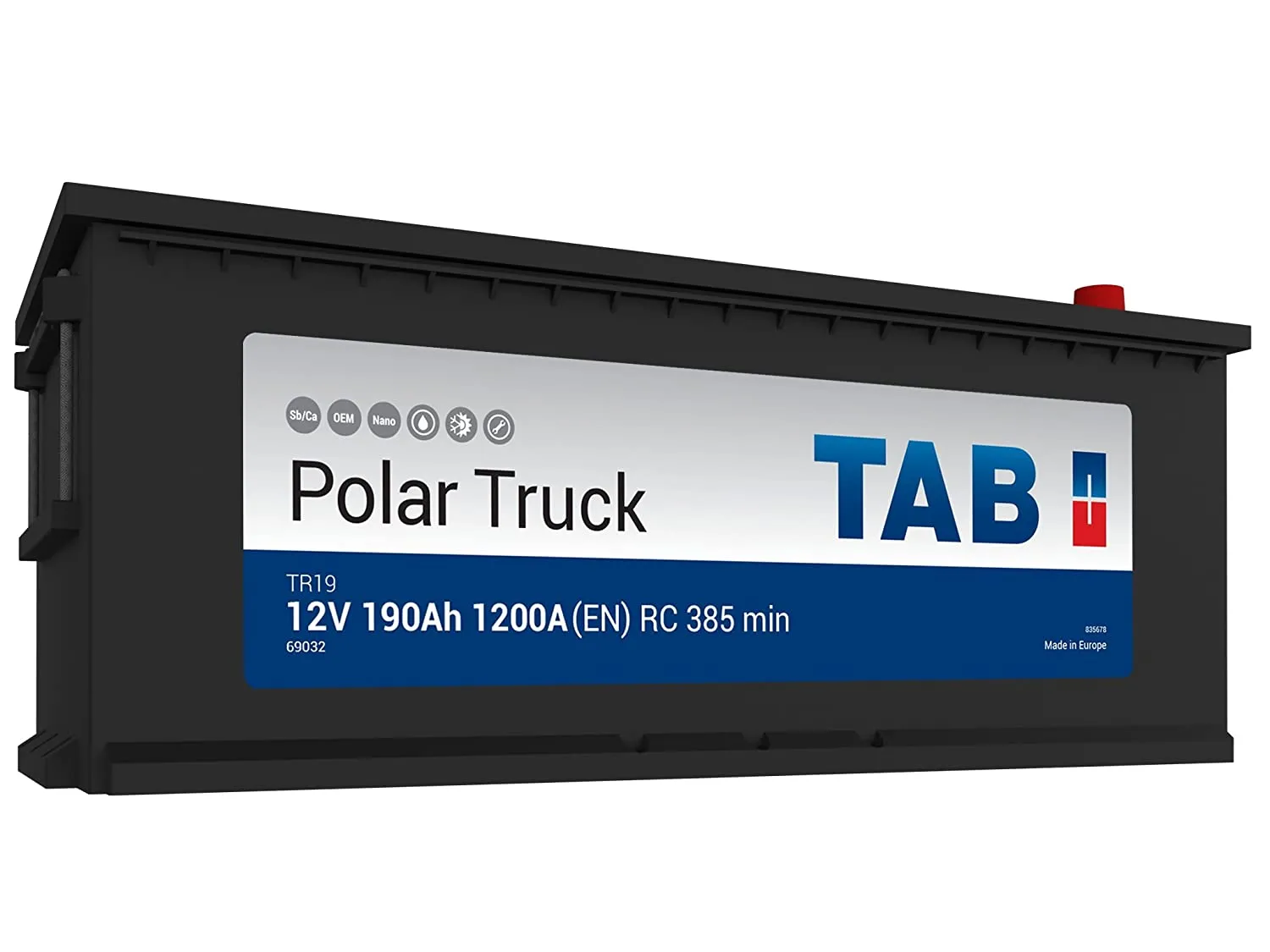 Аккумулятор TAB Polar Truck 190 Ач, 1200 А, 12 v, Обратная L+ (3) euro, D5 (B), B00