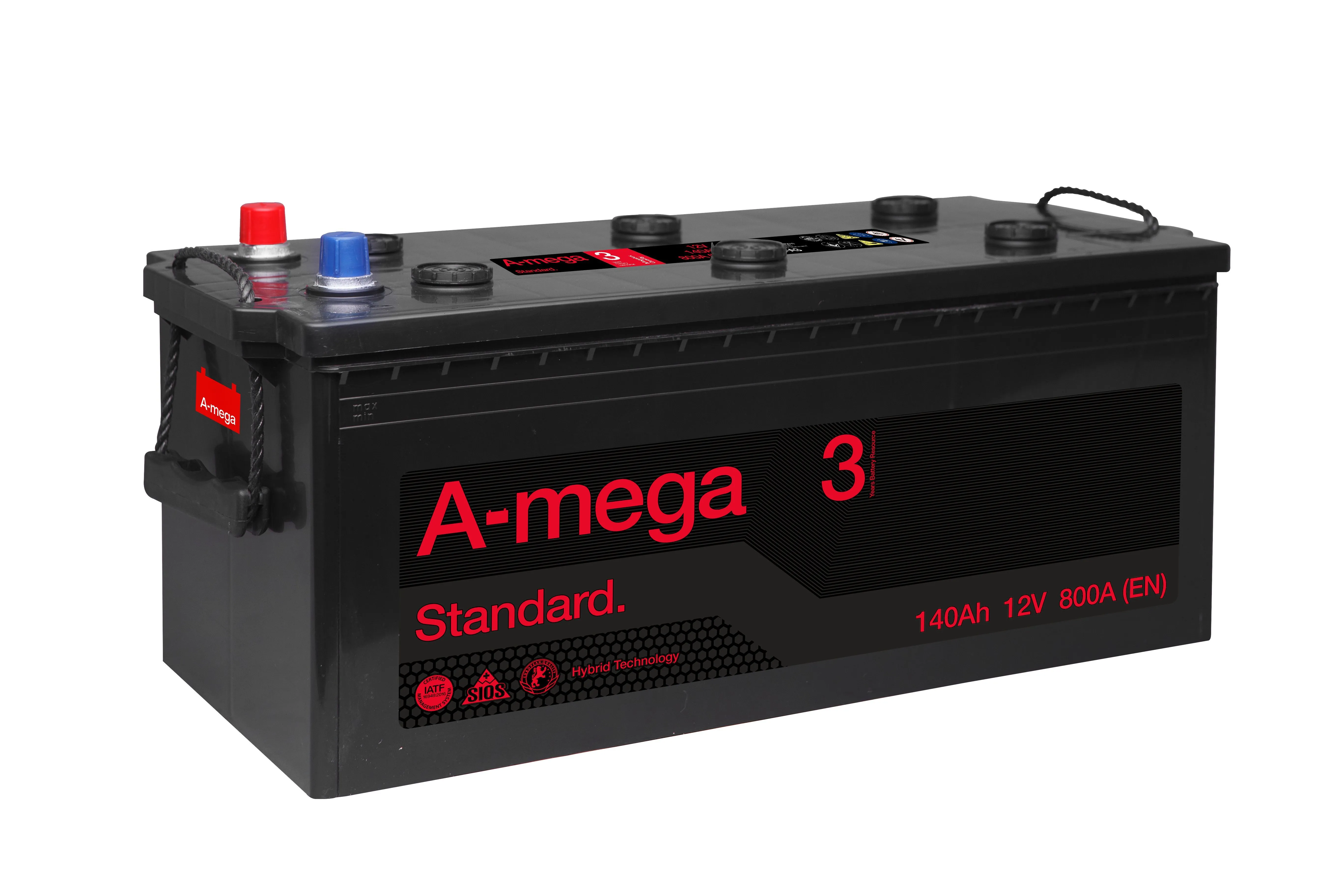 Аккумулятор A-Mega Standard 140 Ач, 800 А, 12 v, Обратная L+ (3) euro, D4 (A), B00