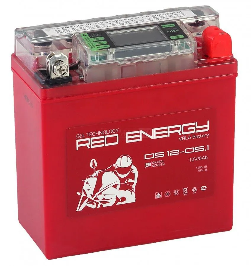 Аккумулятор RED ENERGY AGM 5 Ач, 75 А, 6 v, Обратная R+ (0)