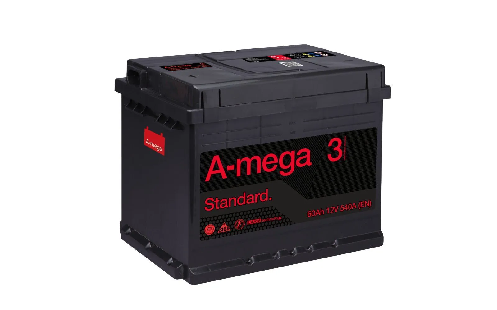 Аккумулятор A-Mega Standard 60 Ач, 540 А, 12 v, Обратная R+ (0), DIN L2, B13