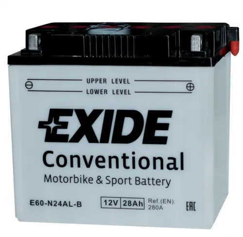 Аккумулятор EXIDE E60-N24AL-B 28 Ач, 280 А, 12 v, Обратная R+ (0)