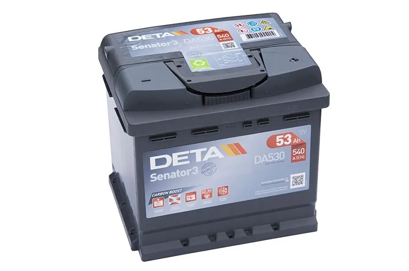 Аккумулятор DETA Senator 3 53 Ач, 540 А, 12 v, Обратная R+ (0), DIN L1, B13